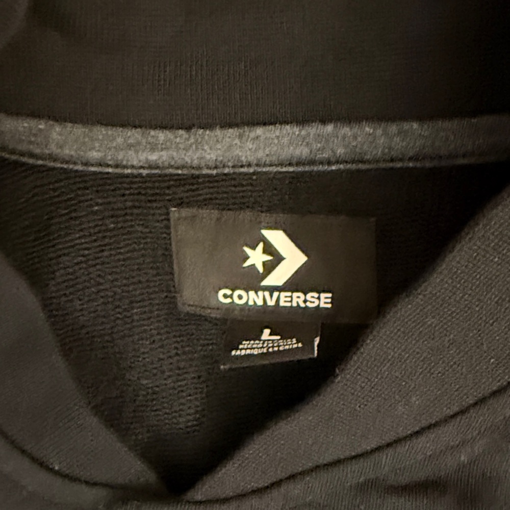 Converse Men's Black Bomber Sweatshirt Jacket Size Large - Picture 2 of 5
